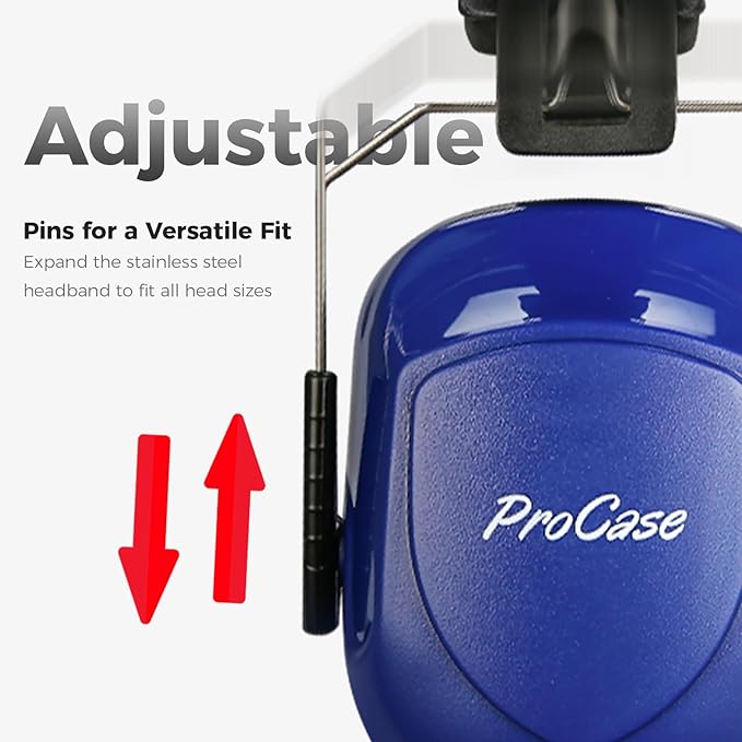 ProCase Noise Reduction Ear Muffs, Sound Proof Ear Protection, NRR 28dB Noise Cancelling Headphones for Adults Kids Autism, Hearing Protection for Shooting Gun Range Mowing -2 Packs, Purple & Navy