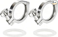Beduan 2" Sanitary Tri Clamp 304 Stainless Steel Single Pin Heavy Duty Tri Clamp Clover with Wing Nut for Ferrule TC 2" (Thicker, Pack of 2)