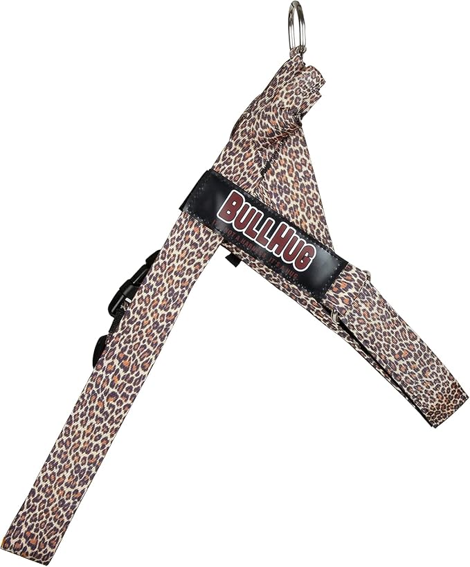 Adjustable Dog Harness– No Pull, No Choke – for English Bulldogs, French Bulldogs, Pugs & Broad-Chested Breeds – Easy, Safe Walks (Leopard Pink, XL)