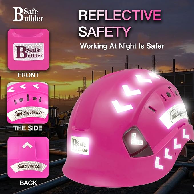 Construction Safety Helmet ABS Hard Hat Adjustable Ventilation System Hardhats Industrial Work Head Protection for Men Certified ANSI/ISEA Z89.1