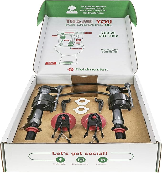 Fluidmaster K-400A-5004 Universal Toilet Fill Valve and 2 in. Toilet Flapper Repair Kit