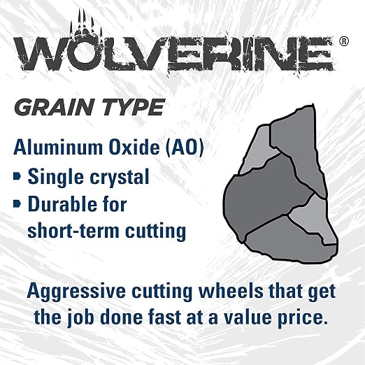 Weiler 56385 4-1/2 Inch Cutting Wheel, Wolverine AO Steel/Metal Fast Cutting, 3/32" A24T Type 27 5/8"-11 Hub, Pack of 10
