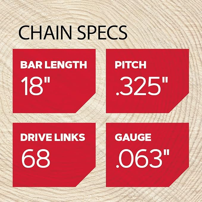Oregon V68 PowerCut Chainsaw Chain for 18-Inch Bar, 68 Drive Links, .325" Pitch, .063" Gauge, Fits Stihl (22LPX068G),Grey