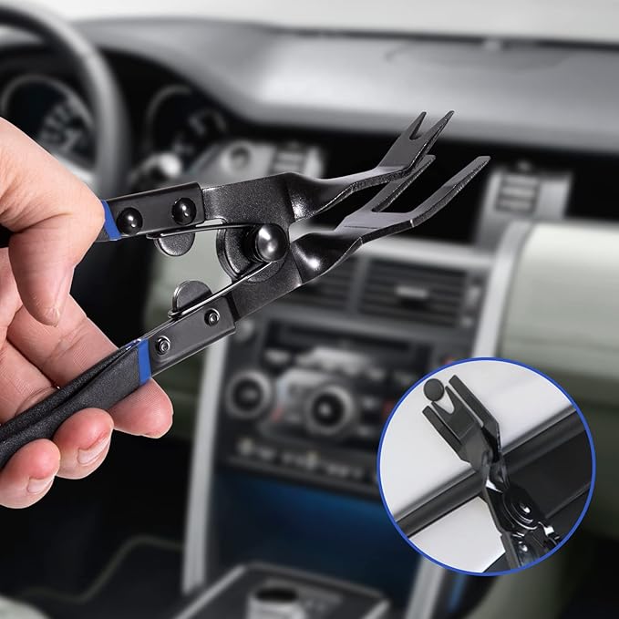 Toolwiz Panel Removal Tool Universal Auto Door Car Upholstery Trim Clip Removal Plier - Car Interior Clip Fastener Panel Pliers Automotive Prevents Damage to Trim Vehicle Dash Radio Audio Installer