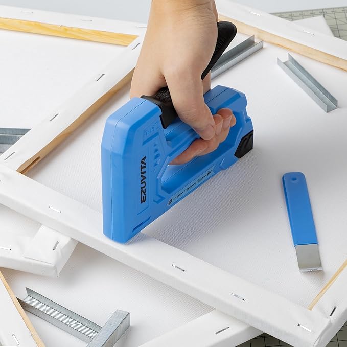 Light Duty Staple Gun for Wood, Blue Upholstery Staple Gun Kit with 2000pcs JT21 Staples 1/4, 5/16, 3/8 inch and Staple Remover, Stapler Gun for Crafts, DIY, Classroom, Mothers Day Gift