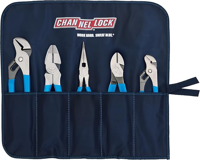 Channellock Tool Roll-5 Professional Tool Set with Tool Roll, 5-Piece