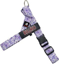 Adjustable Dog Harness– No Pull, No Choke – for English Bulldogs, French Bulldogs, Pugs & Broad-Chested Breeds – Easy, Safe Walks (Purple Floral, Large)