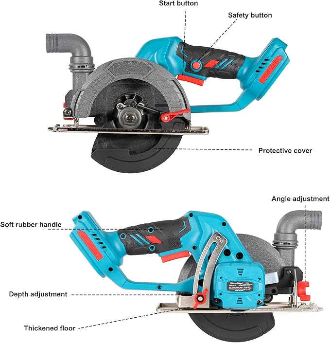 Brushless Cordless Circular Saw with 4000mAh Battery- 6900 RPM, Compact & Lightweight- Small Circular Saw for Wood, Soft Metal, Plastic, Tile (Circular Saw with Battery)