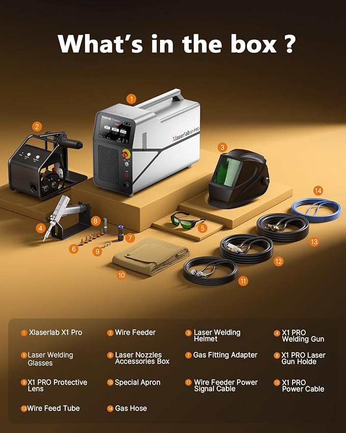 X1pro 700W Laser Welding Machine – 6-in-1 Fiber Laser Welder for Welding, Cutting, Cleaning, Rust Removal, Underwater Welding & CNC Retrofit – Equipped with Auto Wire Feeder and Helmet