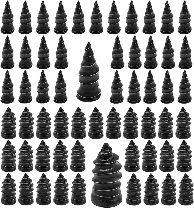 60PCS Tire Repair Rubber Nail, Vacuum Tire Repair Kits Spiral Rubber Nails, Tire Screw Plug Fast Tool Self Service Tire Repair Nail for car, Motorcycle, Truck, Tractor Tire Puncture Repair