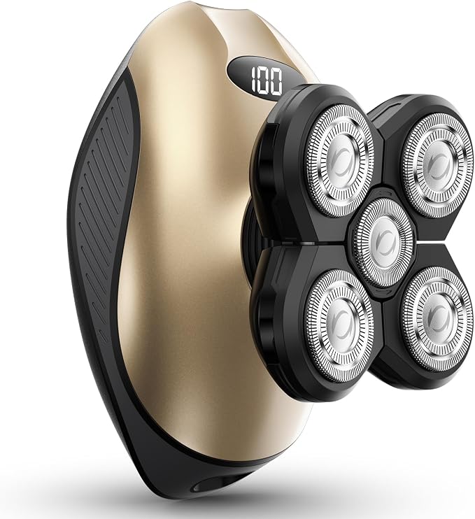 Head Shavers for Bald Men, Body Shavers for Men, Cordless Rechargeable Wet/Dry Bald Head & Groin Waterproof Electric Razor with Rotary Blades, Beard Trimmer, Clippers, Nose Trimmer, Brush