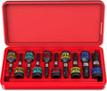 10 Piece 1/2" Drive Impact Torx Bit Socket Set, T25 - T80, Impact Star Bit Socket Set, CR-MO Steel, Automotive Machinery Repair Bicycle Servicing and Furniture Assembly