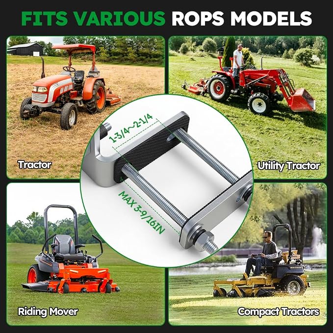 FREEKIT® 2Pack Zero Turn Mower Trimmer Holder, One Touch Quick Tool Access | Adjustable Rail for Multiple Tool. Rubber & Shock Spring-Protection. Quick Clamp-Lift Knob&Lock Wrench.Fit 1-3/4"~2-1/4" ROPS