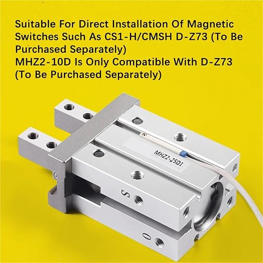 1PCS MHZ2 Pneumatic Finger Cylinder Parallel Gripper MHZ2-10/16/25/32/40D1/D2/D3 Side Thread Aluminium Clamps(MHZ2-25D3)