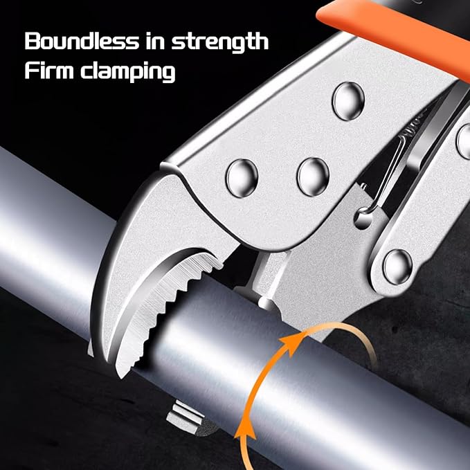 Locking Pliers Set,6-Pack Vice Grips,5"/7"/10"Curved Jaw Locking Pliers,6-1/2"& 9-1/2" Needle Nose Vise Grips and 6" C-Clamp for welding,Metal Bending,Woodworking