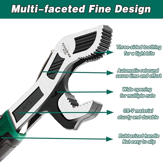 Adjustable Wrenches Multi-function Universal Magic Wrench CR-V Steel,Pipe Wrench Set 6 and 10-Inch 15MM-35MM(2PCS)