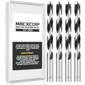 Brad Point Wood Drill Bit Set, 4Pcs 3/8" Drill Bit Set with Double Flutes Design for Carpenter Woodworking and All Types of Wood