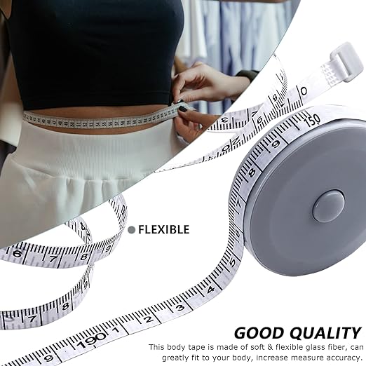 6 Packs Retractable Tape Measure + 2PCS Soft Measuring Tape for Body Measurements(60-Inch), Premium Sewing Tape Double Scale Vinyl Ruler for Weight Loss Medical Tailor Fabric Cloth Knitting Craft