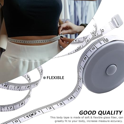 Mini Retractable Tape Measure(3 Packs) + Soft Fabric Sewing Ruler(1 Pieces), Flexible, Pocket Size, Dual Sided, 150CM Tailor Measuring Tapes for Body Measurement Weight Loss Cloth Knitting Craft
