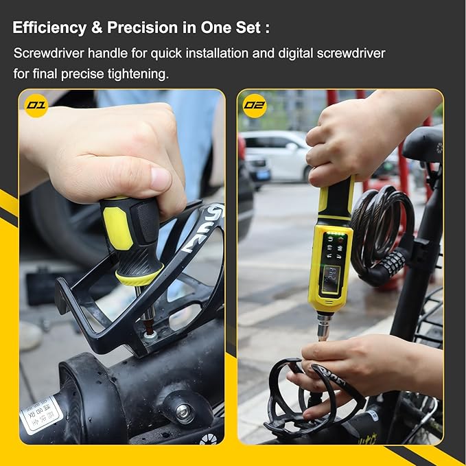 ATsafepro Digital Torque Screwdriver Set, 0.8-53.1 in-lbs/0.09-6 Nm, 45 PCS 1/4" Inch Pound Torque Wrench Screwdriver with Buzzer, LED Indicator, 9 Preset Modes, ±2% Accuracy for Precision Work