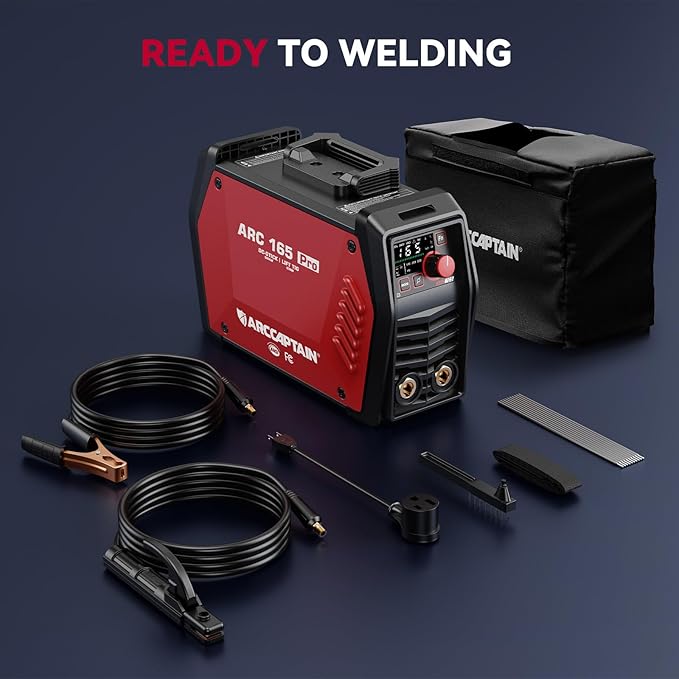 ARCCAPTAIN iControl ARC165 Pro Stick Welder, [APP Control] 165Amp ARC/Lift TIG Welding Machine, Large LED Display, IGBT Inverter 120V/240V MMA Welder with Hot Start, Arc force, and Anti-Stick