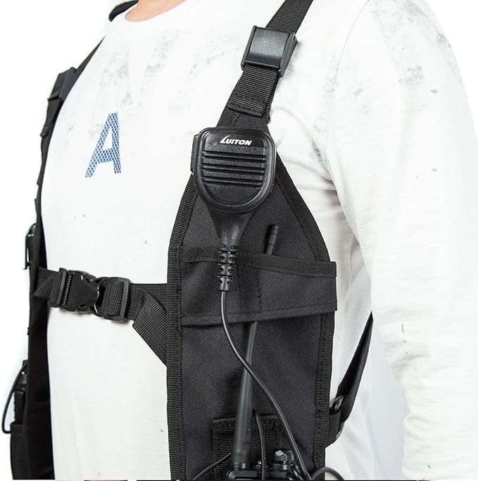 Radio Shoulder Harness Holster Chest Holder Universal Vest Rig for Police Firefighter Two Way Radio Search Rescue Essentials