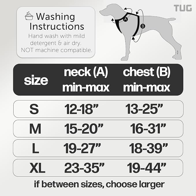 TUG No-Pull Dog Harness, 2 Leash Clips + Padded Handle (Medium, Green) | Water-Resistant Padded Interior | No-Pull Front Clip | Padded Back Handle | Adjustable Straps