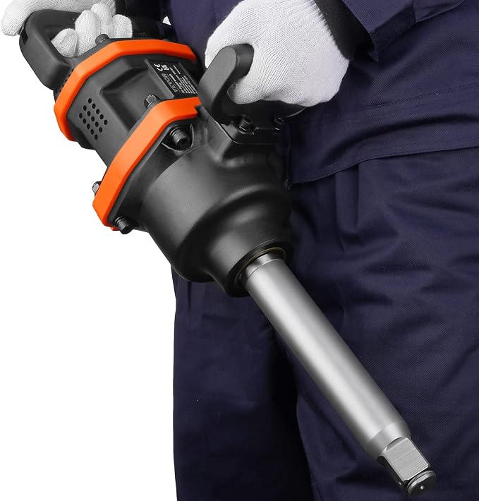 VEVOR 1 Inch Air Impact Wrench Up to 3160 ft-lbs High Reverse Torque Output | Pneumatic Impact Gun with 8 Inch Extended Anvil & Carrying Case, for Heavy Duty Repairs and Maintenance