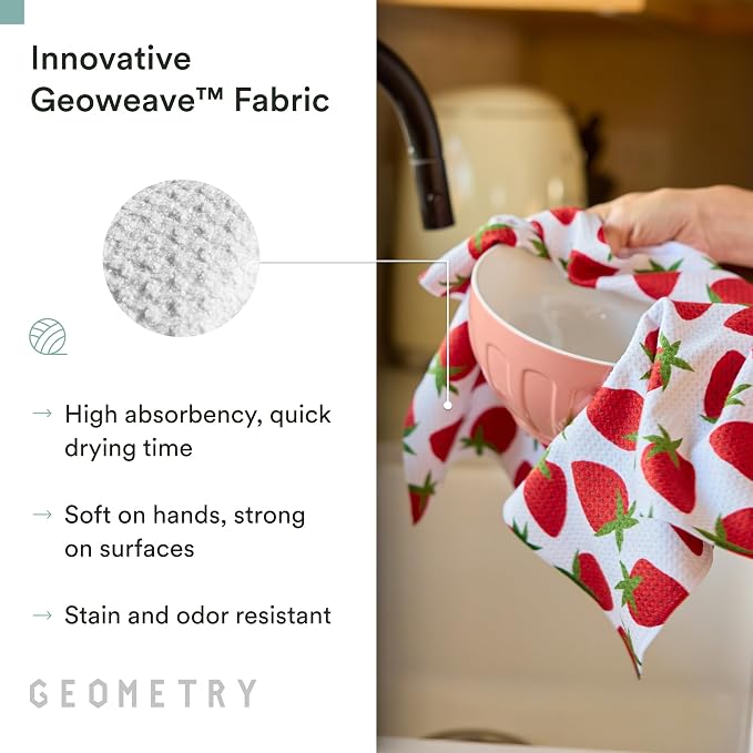 GEOMETRY Spring Kitchen Towels - Quick Dry Microfiber Cloth Spring & Summer Dish Towels for Kitchen Drying - Premium Quick Dry Towel - Lolita 18" x 30" (1 Pack)