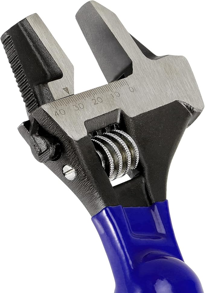 PINGEUI 2 PCS 16 Inches Spud Wrenchs, Heavy Duty Forged Adjustable Spud Wrench, Metric Scale Marked Construction with Hammer Head and Pipe Wrench Function