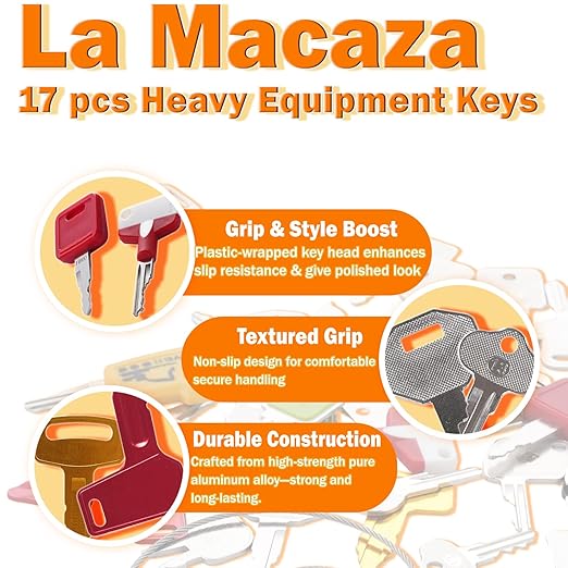 Heavy Equipment Keys Set, Construction Keys Master Set, Contractors Equipment Multi Keys fit Common Equipment Cat Caterpillar JD Komatsu Volvo Bobcat Kubota and More