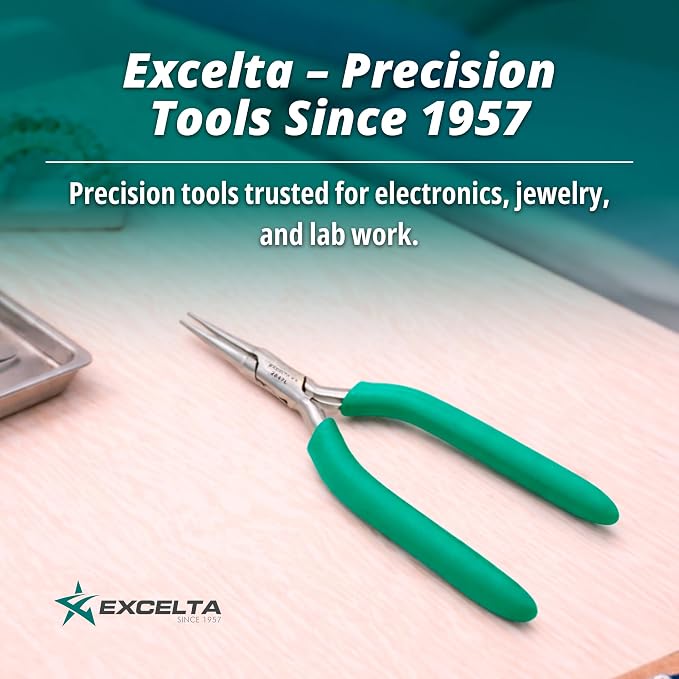 Excelta 2847L Medium Needle Nose Pliers, 6.25 Inch