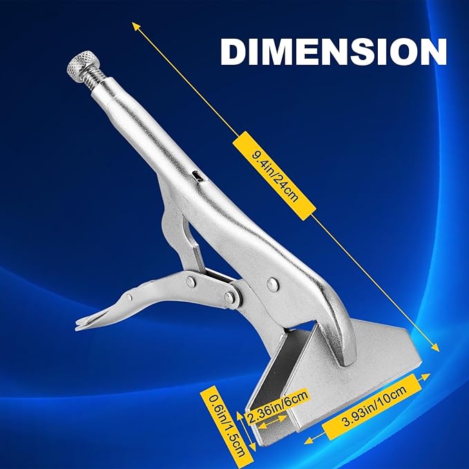 DASBET 10" Locking Sheet Metal Clamp | Heavy Duty Sheet Metal Grip Tool, Welding Locking Plier Tools, Adjustable Opening Nickle Plated Welding Plier Sheet Vice Grip Tool
