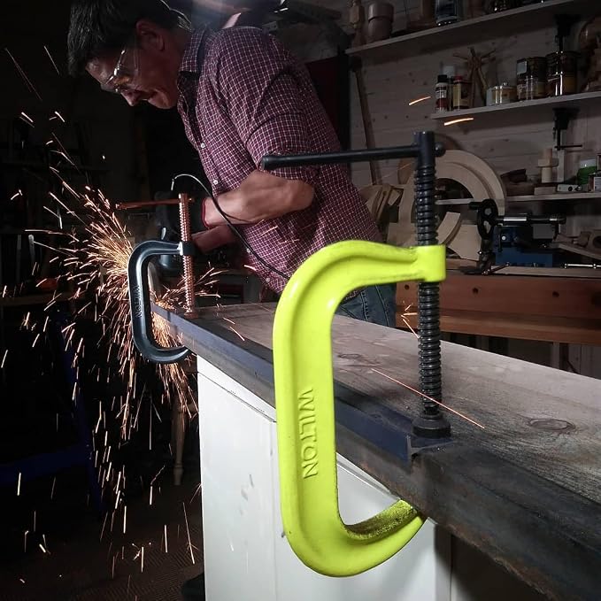Wilton Hi-Vis C-Clamp, 4-1/4" Opening, 3-1/4" Throat, 6200 Lbs. Clamping Force (Model 404-SF)
