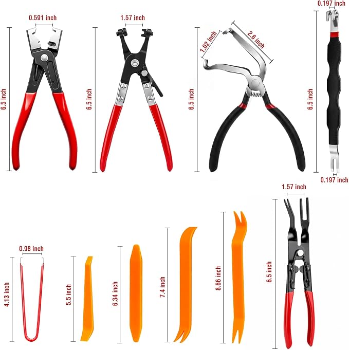 13-Piece Electrical Disconnect Pliers Kit for Cars
