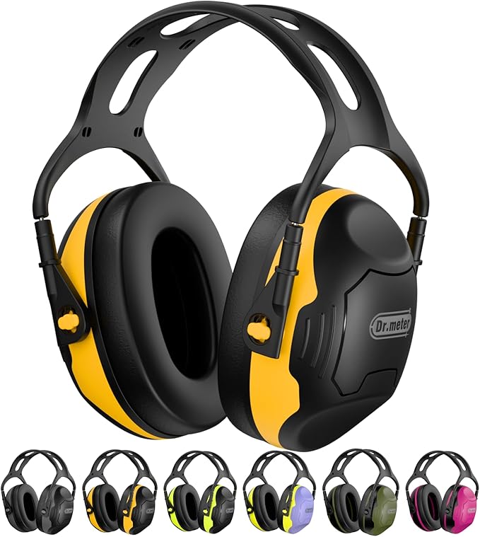 Dr.meter Noise Reduction Ear Muffs, Ear Protection Noise Cancelling Headphones for Adults, Kids Autism Sensory, NRR28dB Hearing Protection Earmuffs for Mowing, Range, Concerts, Monster Jam