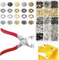 GTAAOY 100 Sets 9.5mm Metal Snaps Buttons with Fastener Pliers Press Tool Kit Perfect for Baby Crafts Clothes Hats and Sewing, Snap Button Fasteners Kit for Baby Clothing Sewing