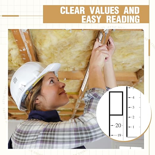 Attic Measuring Rulers (Case of 400), 20 Inch, Card Stock, Attic Insulation R-value Ruler for Insulators Ceiling Insulation