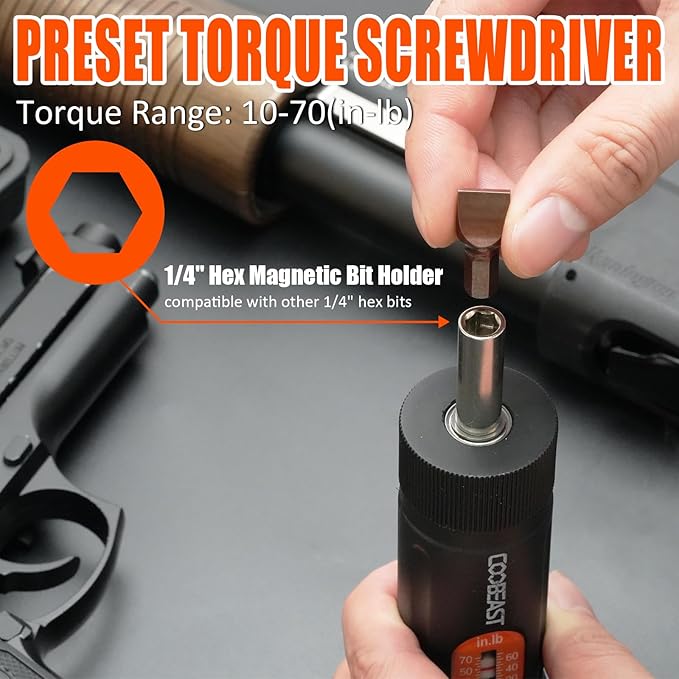 coobeast Torque Screwdriver 38Pcs, Gifts for Men Torque Wrench with Inch/Pounds Torque Range 10-70 In-lb, S2 Bits, Sockets and Storage Case for Maintenance, Tools, Bike Repairing and Mounting