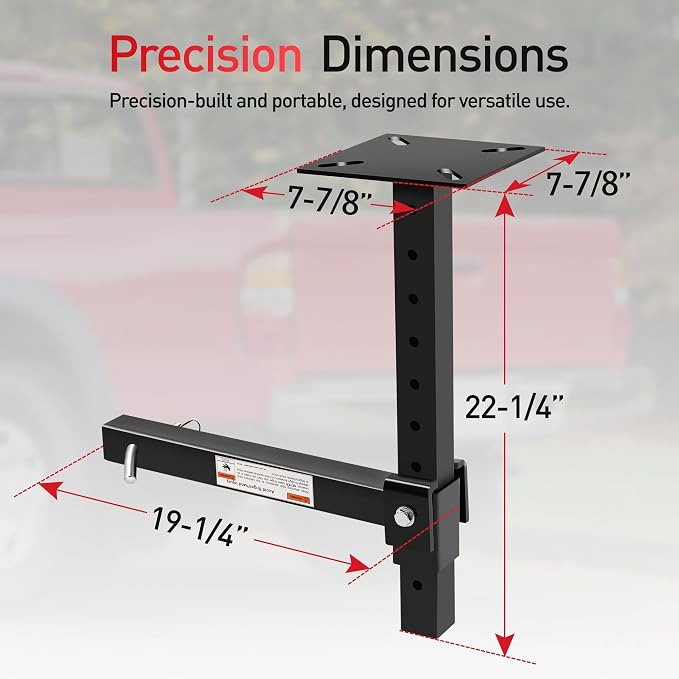 Hitch Mount Vise Plate, Adjustable Height Vise Holder for 2-Inch Receiver