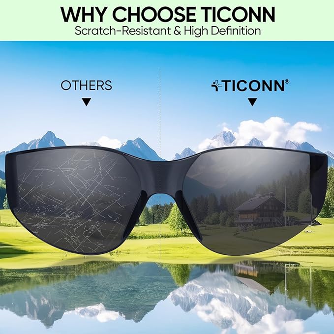TICONN Clear Safety Glasses for Men and Women, Safety Goggles with Scratch Impact Resistant Meets ANSI Z87.1 Standard