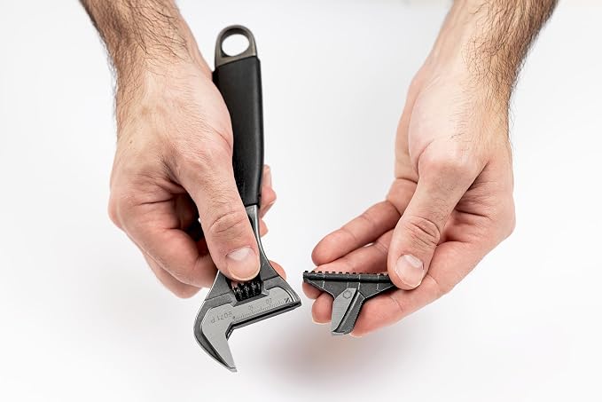 Bahco BAH9070RPUS 6" SAE Ergo Combination Industrial Black Finish Adjustable/Pipe Wrench, Reversible Jaw for Dual Functionality, Aggressive Angled Teeth, Thermoplastic Handle, and Slim Tapered Jaws | Aggressive Angled Teeth, Slim Tapered Profile, Therm...