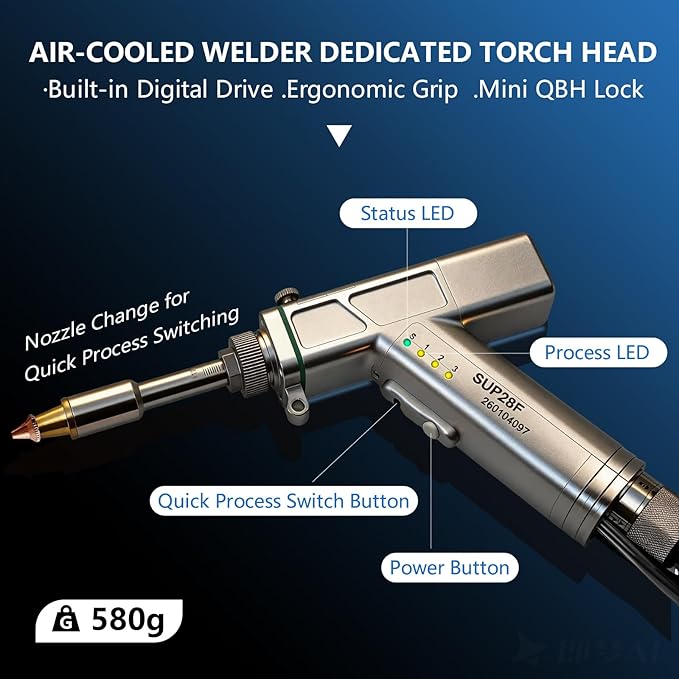 4-in-1 Laser Welding Machine Built-in Wire Feeder 1200W Portable Air-Cooled Fiber Laser Welder/Cleaner/Cutter/Tack Welding/Weld Seam Cleaning Industrial Welder | Home DIY for Metal 220V