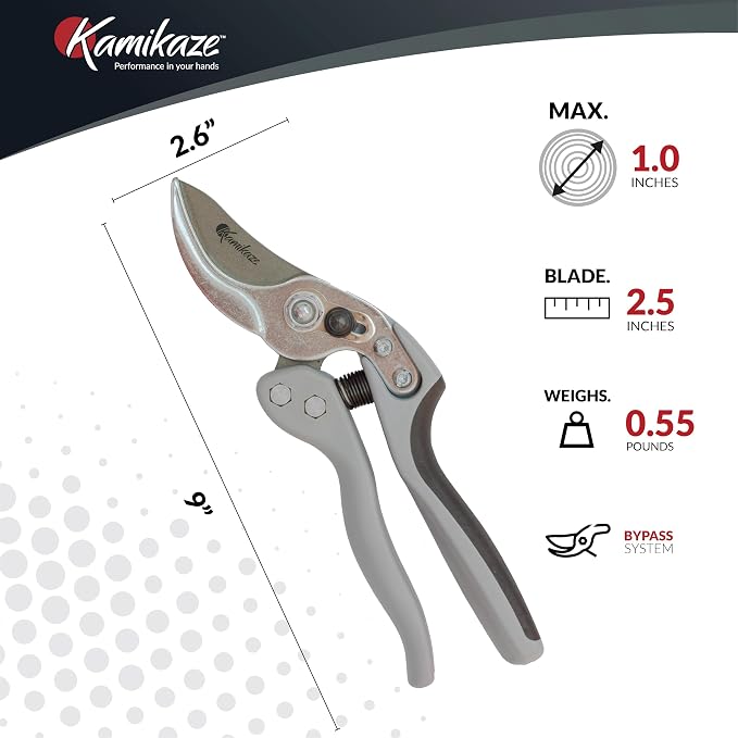 Heavy-Duty Professional Pruning Shears for Gardening, Large-Size Ergonomic Handle to Reduce Hand Fatigue, SK5 High-Carbon Steel Blade, Cuts Branches Up to 1 Inch, Garden Clippers for Tree Trimming