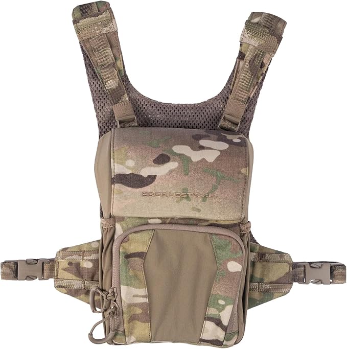 Eberlestock Recon Modular Bino Pack - Advanced Binocular Harness System | Customizable Attachments, Chest Rig with Magnetic Closure to Keep Binos Secure, Dual Side Zipper Pockets