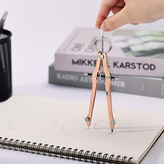 Mr. Pen- Professional Compass for Geometry, Extra Lead, Metal Compass Drawing Tool for Students, Drafting and Engineering, Technical Drawings, Circles and Geometry Projects