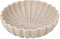 L'ARL GMVOI Large Decorative Bowl - Modern Handicraft Bowls for Home Decor - Fruit Bowl for Kitchen Counter - Key Bowl for Entryway Table - Ruffle Centerpiece Bowl Decor,Artificial Stone Beige