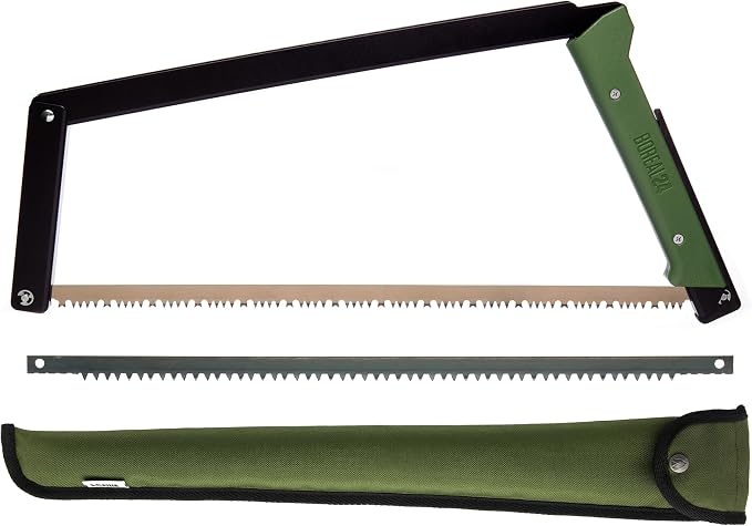 AGAWA - BOREAL24 Tripper Kit - Includes 24" Folding Saw, Nylon Carrying Case, 24" All-Purpose & 24" Aggressive Blade - For Camping, Hiking & Survival Gear (Black Frame/Green Handle)