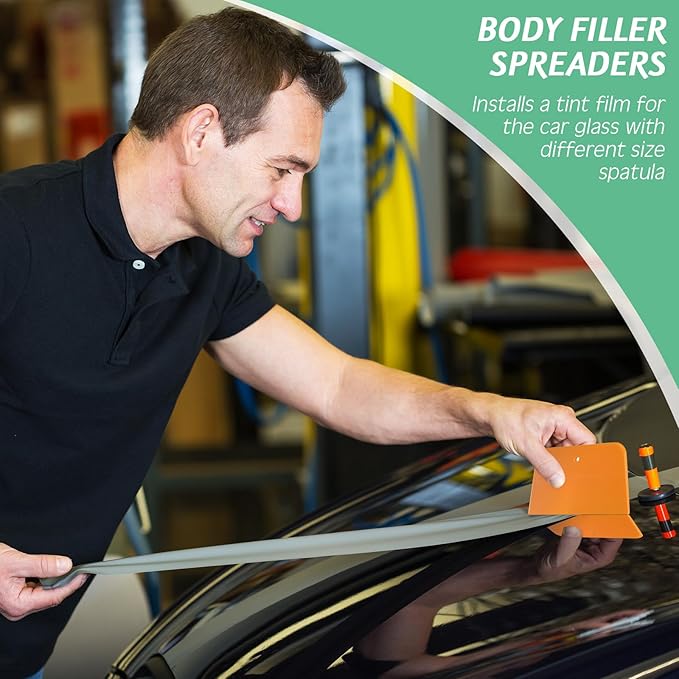 Frienda Body Filler Spreaders Automotive Body Fillers Plastic Auto Spreader Auto Body Spreader for Applying Fillers Putties Glazes Caulks and Paint (12, 4 Sizes)