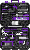 DEKOPRO Tool Set: 228 Piece Home Tool Kit, Household Basic Repair Tool Set Comes with Storage ToolBox, Socket Wrench Set for Car, Hand Tool Box Set for Home - Purple